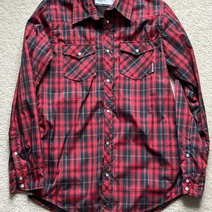 RIDE SNOWBOARD PLAID WESTERN STYLE LIGHTWEIGHT SNOWBOARD SHELL JACKET Burton